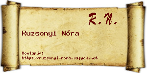 Ruzsonyi Nóra névjegykártya