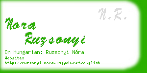 nora ruzsonyi business card