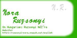 nora ruzsonyi business card